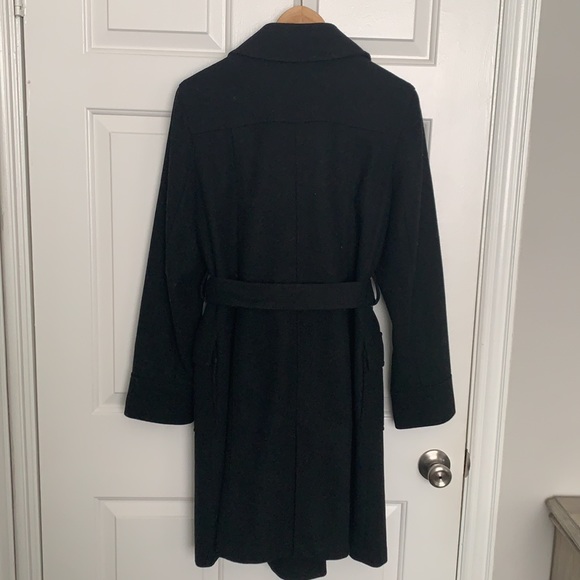 Old Navy Long Black Double Breasted Coat.  Size L - Picture 3 of 4